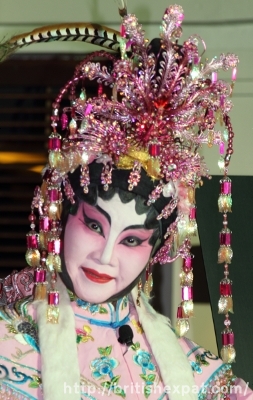 An elaborately adorned Cantonese opera singer