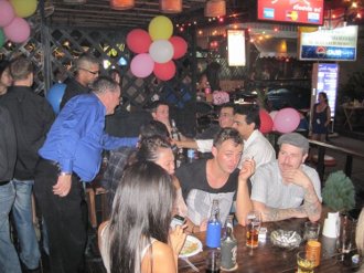 A party in full swing at the Pickled Liver pub in Bangkok