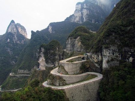 Winding road in Zhangjiajie, Hunan Province, China