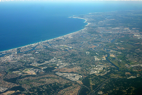 Aerial view of Gold Coast, QLD, Australia