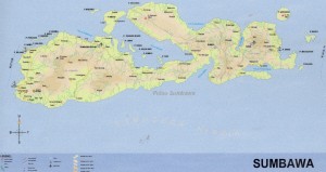 Map of Sumbawa, Indonesia