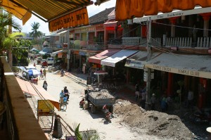 View of Bar Street from the Soup Dragon, Siem Reap, Cambodia