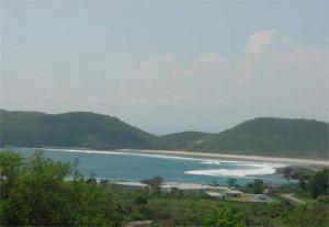 Beach view from Yoyo's Hotel in southwestern Sumbawa, Indonesia