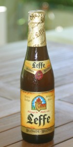 A bottle of Leffe Blond beer